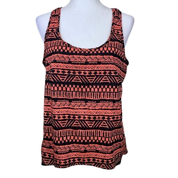 Ambiance Apparel Sleeveless Aztec Chiffon Blouse Large - Picture 1 of 8